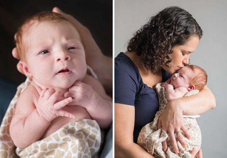 newborn girl with her mom
